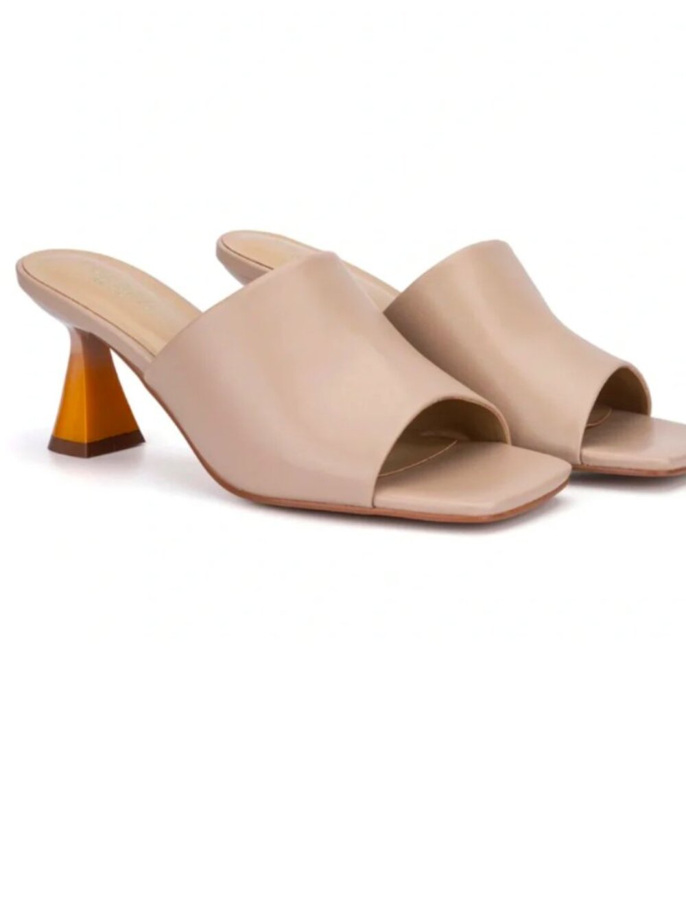 Torgeis Beige Ombré Heel Open-Toe Mule Heels